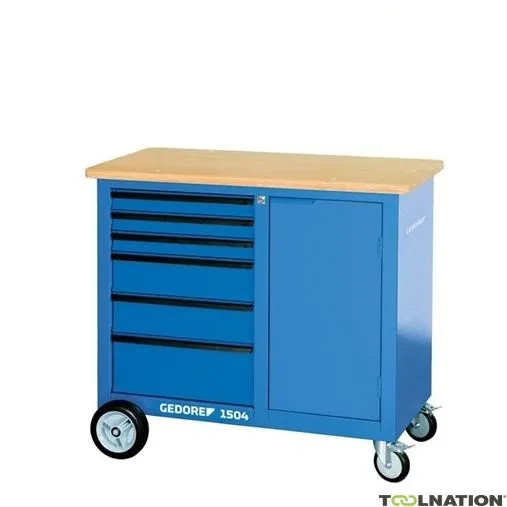 Gedore 1814923 1504 0810 Banco da lavoro mobile con 9 cassetti