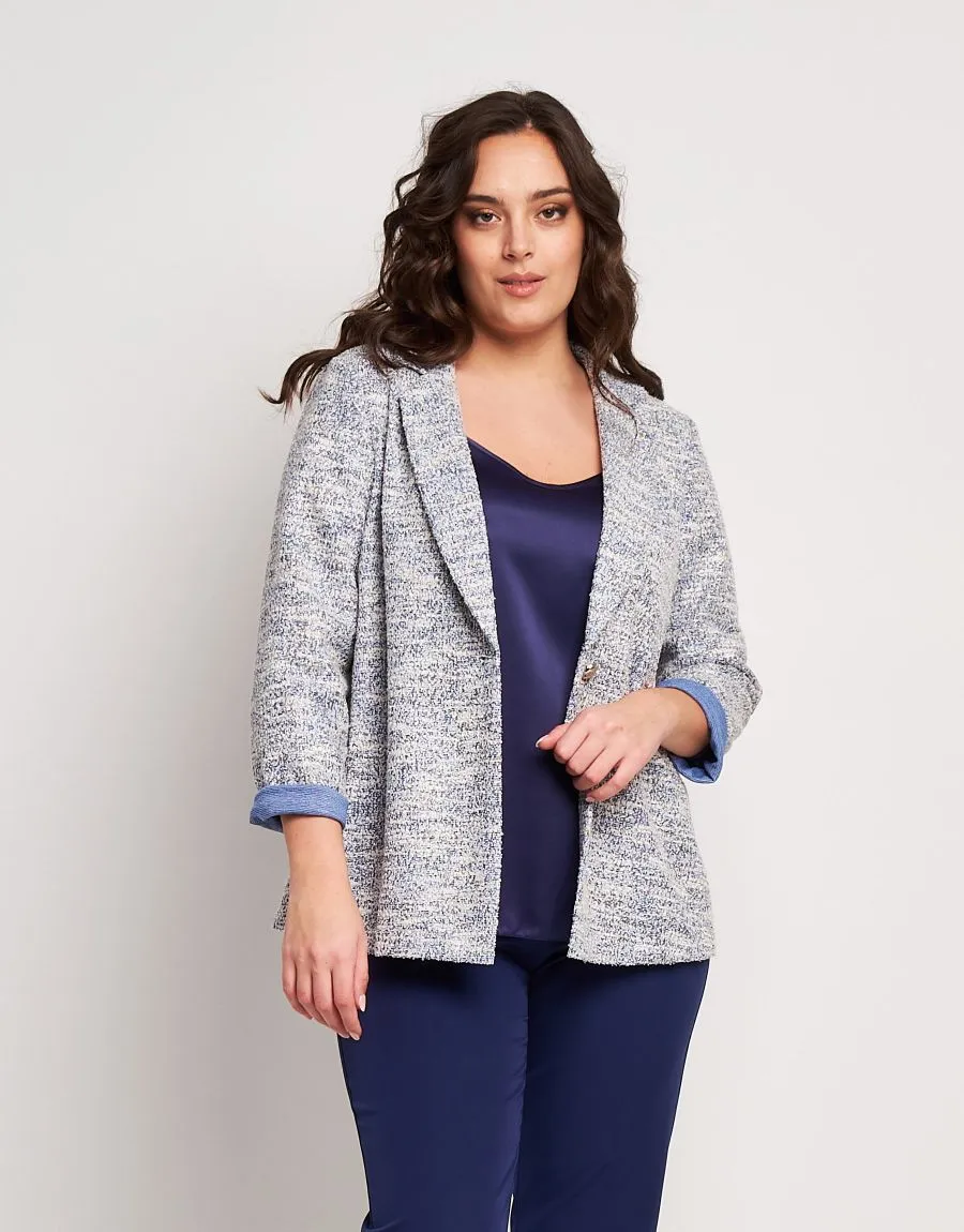 Giacca bouclé blu