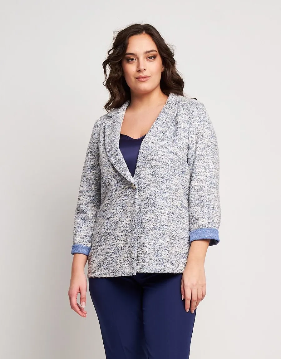 Giacca bouclé blu