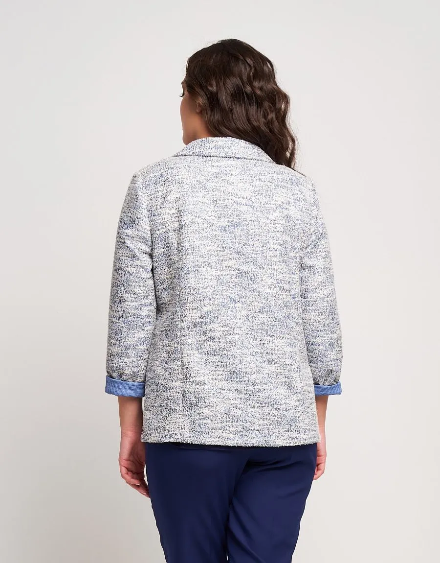 Giacca bouclé blu
