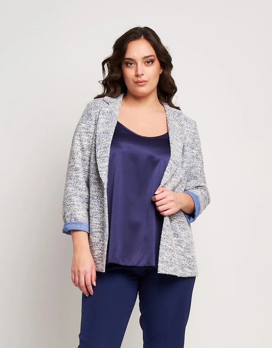 Giacca bouclé blu