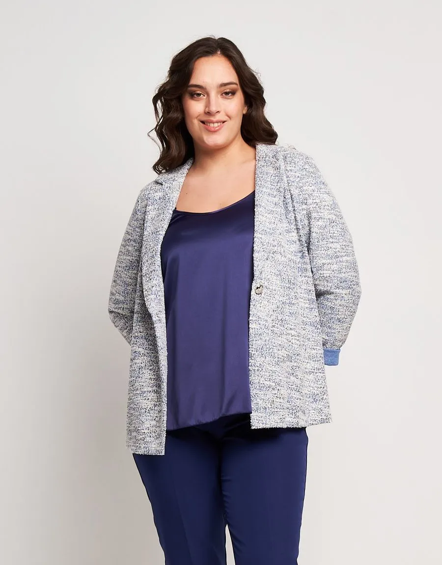 Giacca bouclé blu