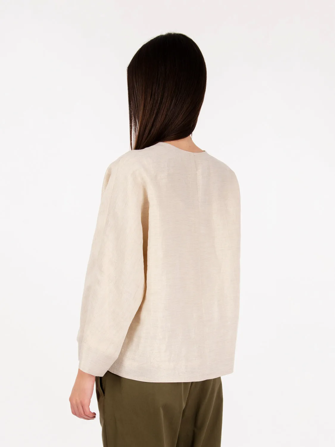 Giacca laminata beige