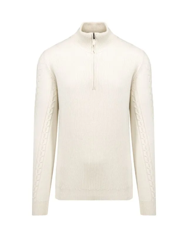 Golf wełniany LORENZONI ZIP MOCK NECK 26065967L-300