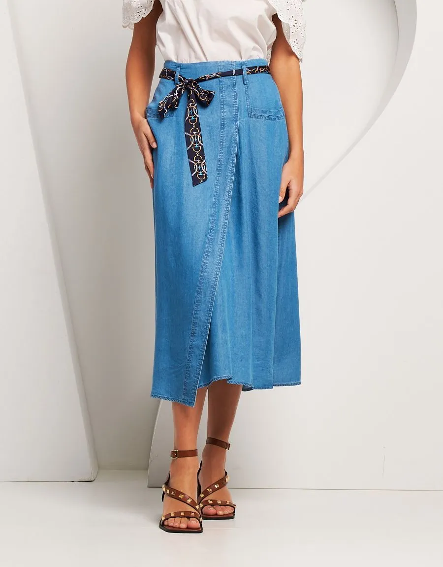 Gonna in denim con spacco