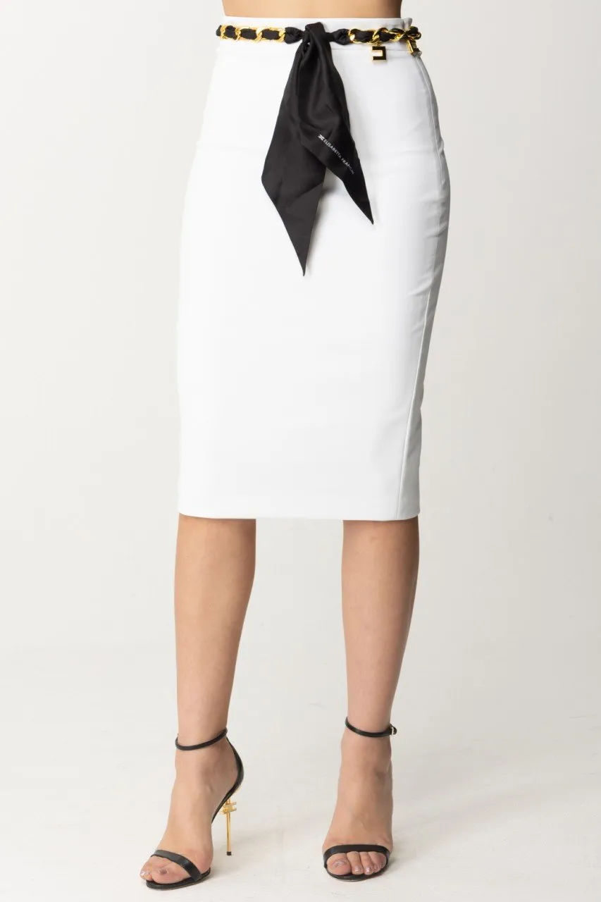 Gonna midi con foulard Avorio