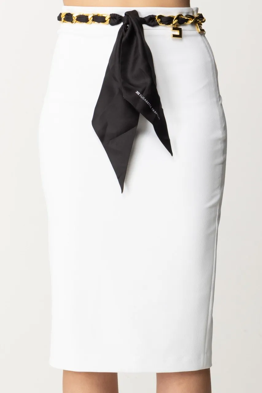 Gonna midi con foulard Avorio