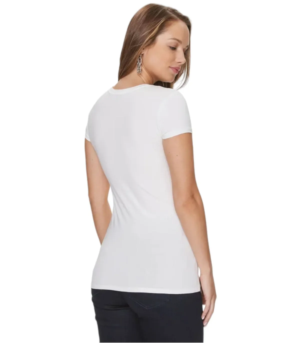 Guess Donna T-Shirt Manica Corta  Flower Quattro Logo R3