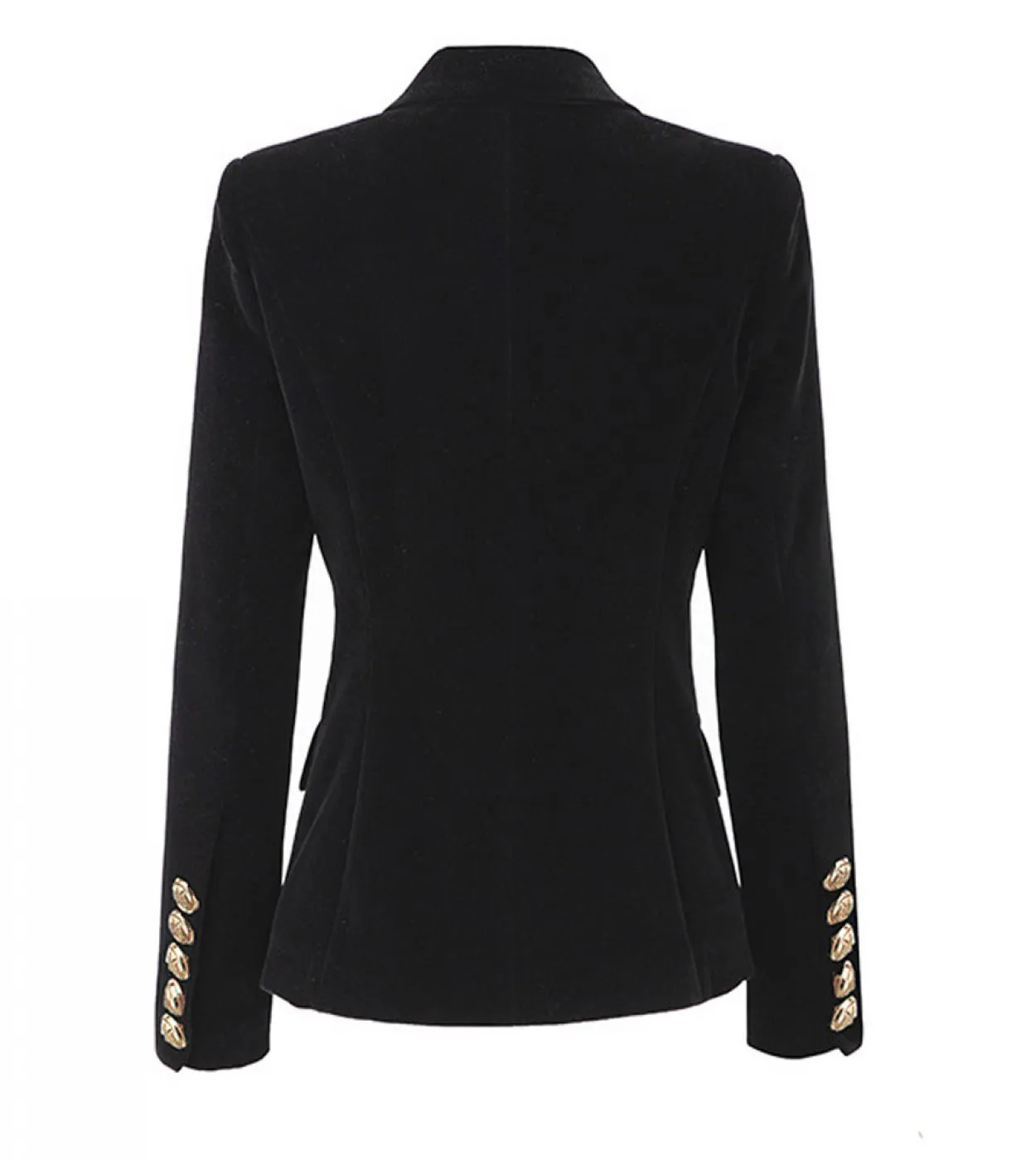 Harleyfashion Design Donna Autunno Primavera Capispalla Giacche Bottoni in metallo Blazer in velluto casual di qualità solida
