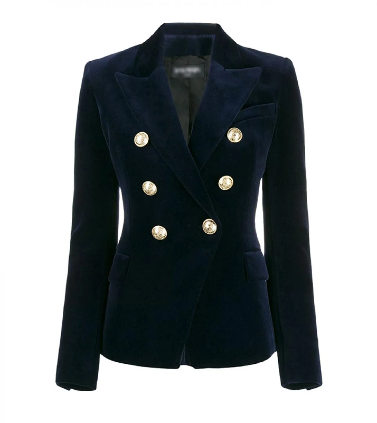 Harleyfashion Design Donna Autunno Primavera Capispalla Giacche Bottoni in metallo Blazer in velluto casual di qualità solida