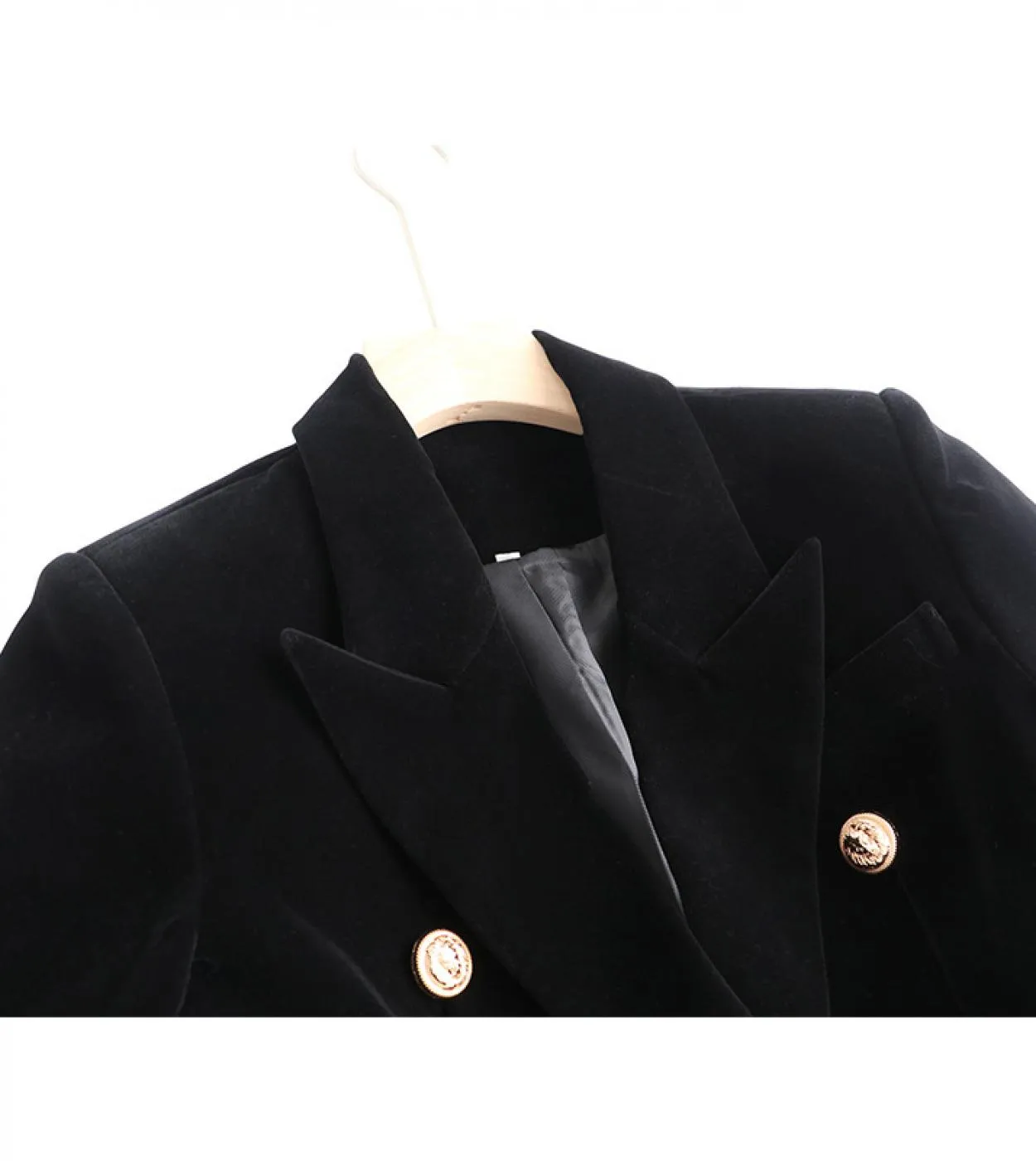 Harleyfashion Design Donna Autunno Primavera Capispalla Giacche Bottoni in metallo Blazer in velluto casual di qualità solida