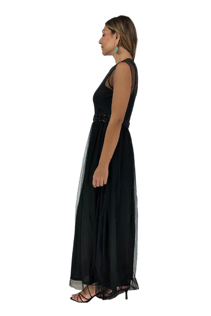 Influencer abito lungo in tulle a strati con gonna ampia x327