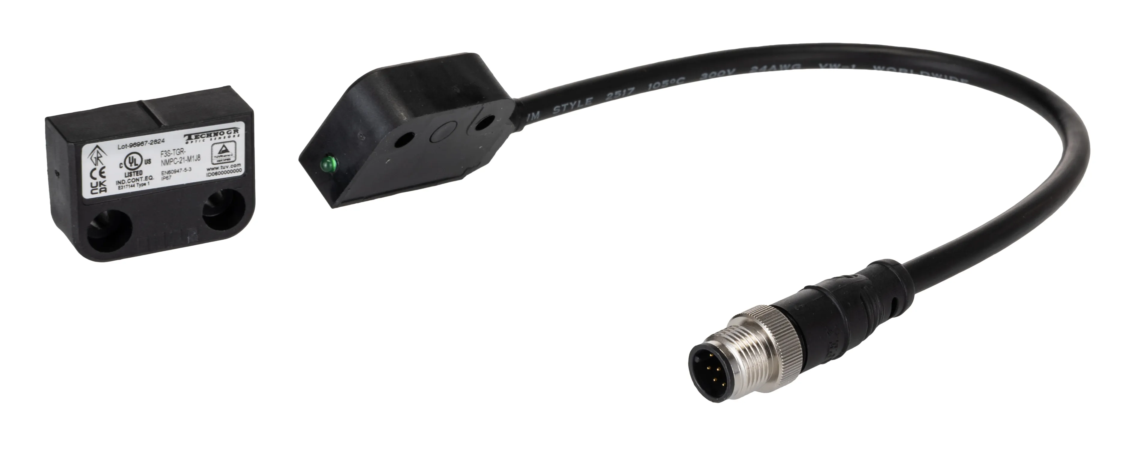 Interruttore di sicurezza senza contatto Omron F3S, 24V cc, M12