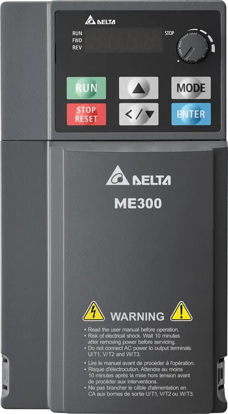 Inverter Delta Electronics, 3,7 kW, 460 V, 3 fasi, 0 → 599Hz