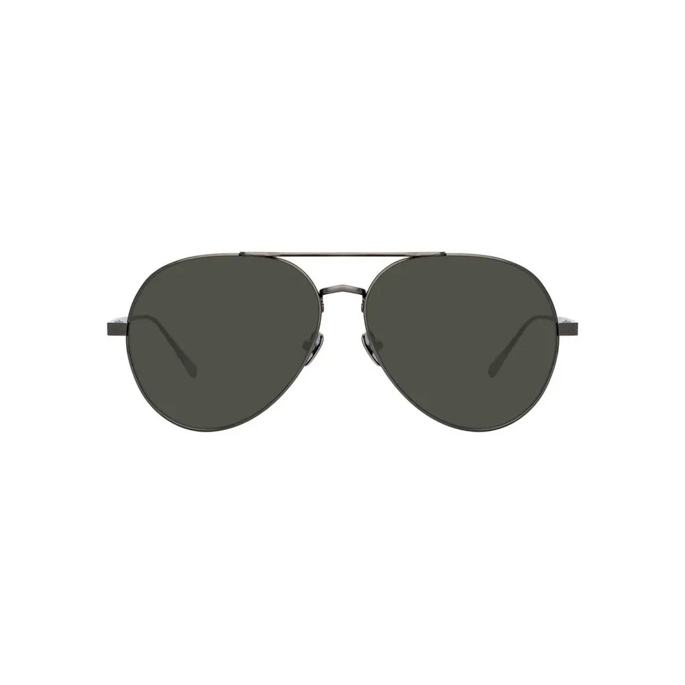 Linda Farrow - Occhiali da Sole Aviator Elgin C7 in Nichel e Nero - LFL792C7SUN - Linda Farrow Eyewear