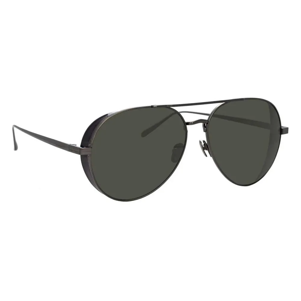 Linda Farrow - Occhiali da Sole Aviator Elgin C7 in Nichel e Nero - LFL792C7SUN - Linda Farrow Eyewear