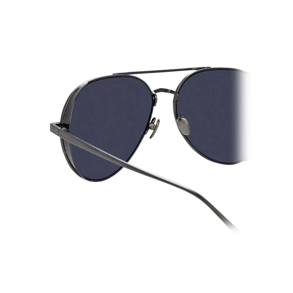 Linda Farrow - Occhiali da Sole Aviator Elgin C7 in Nichel e Nero - LFL792C7SUN - Linda Farrow Eyewear