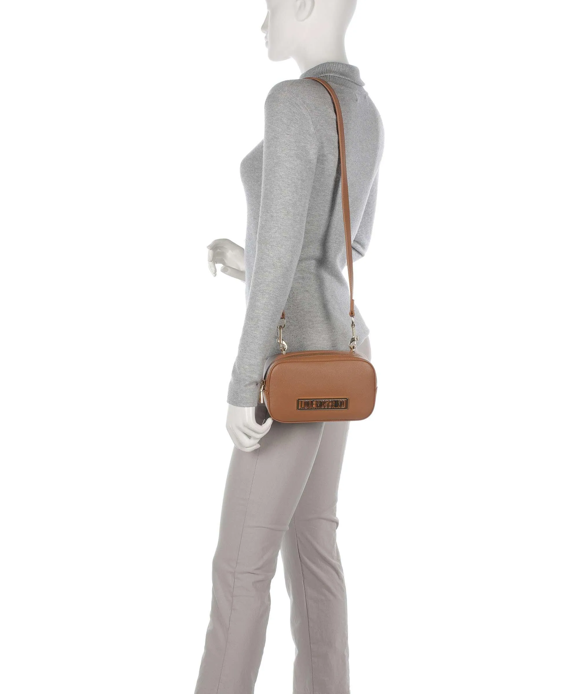  Love Moschino Borsa a tracolla pelle sintetica marrone chiaro  