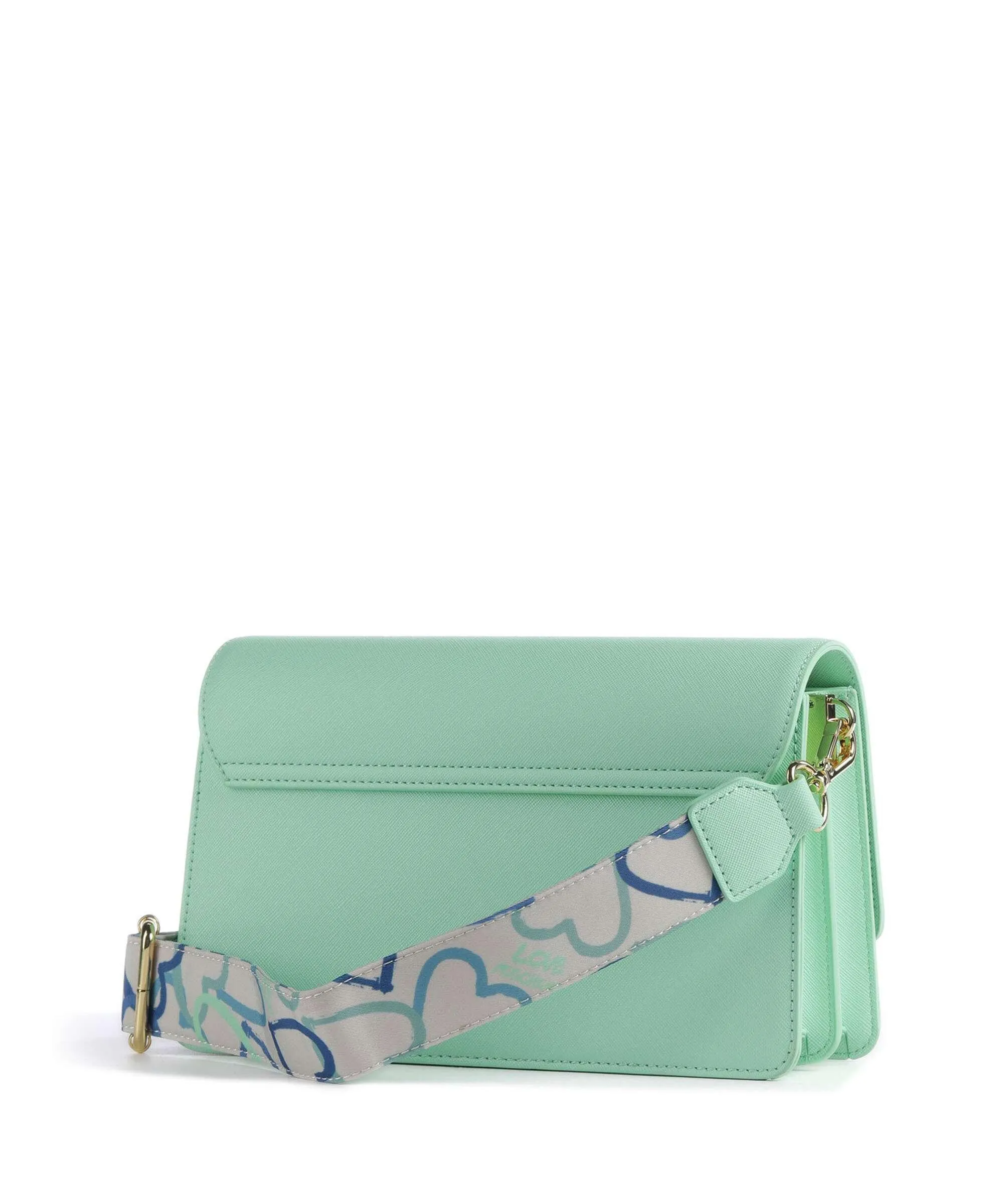  Love Moschino Jelly Logo Borsa a tracolla pelle sintetica verde menta  