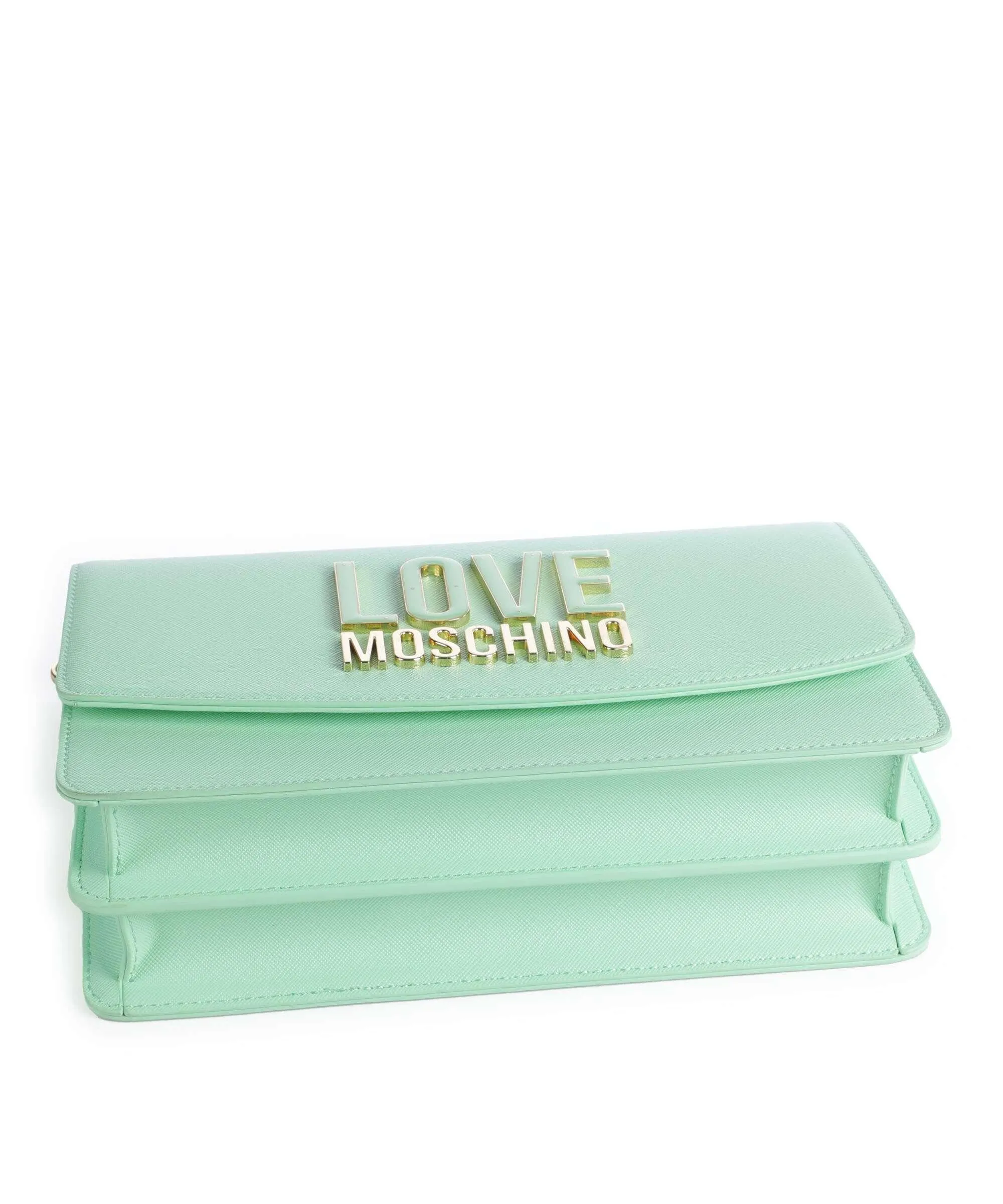  Love Moschino Jelly Logo Borsa a tracolla pelle sintetica verde menta  