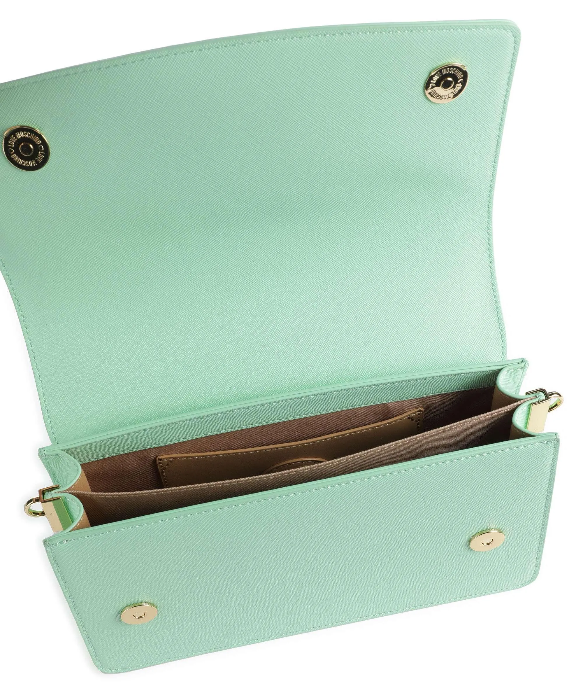  Love Moschino Jelly Logo Borsa a tracolla pelle sintetica verde menta  