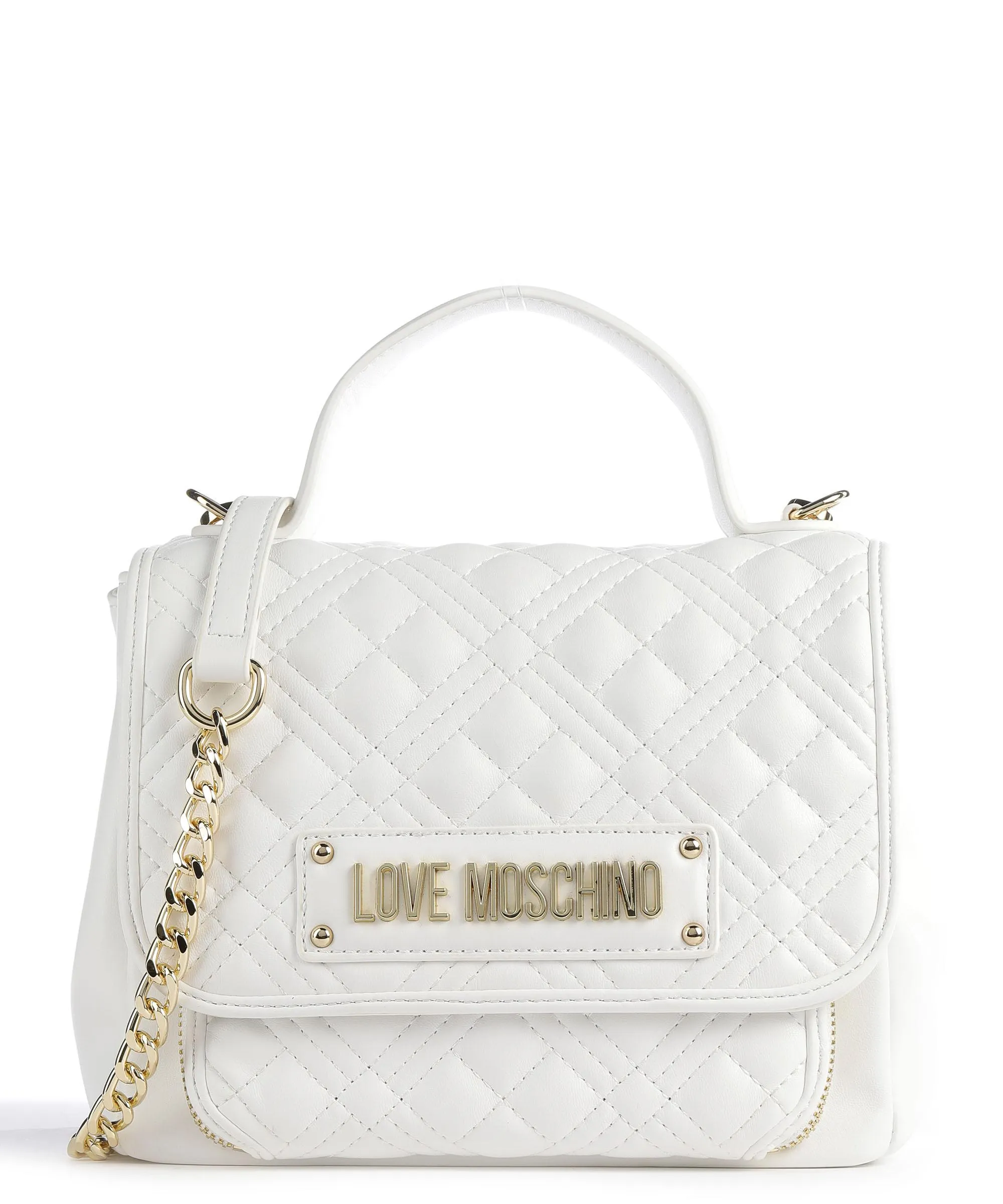  Love Moschino Quilted Borsa a tracolla pelle sintetica bianco  