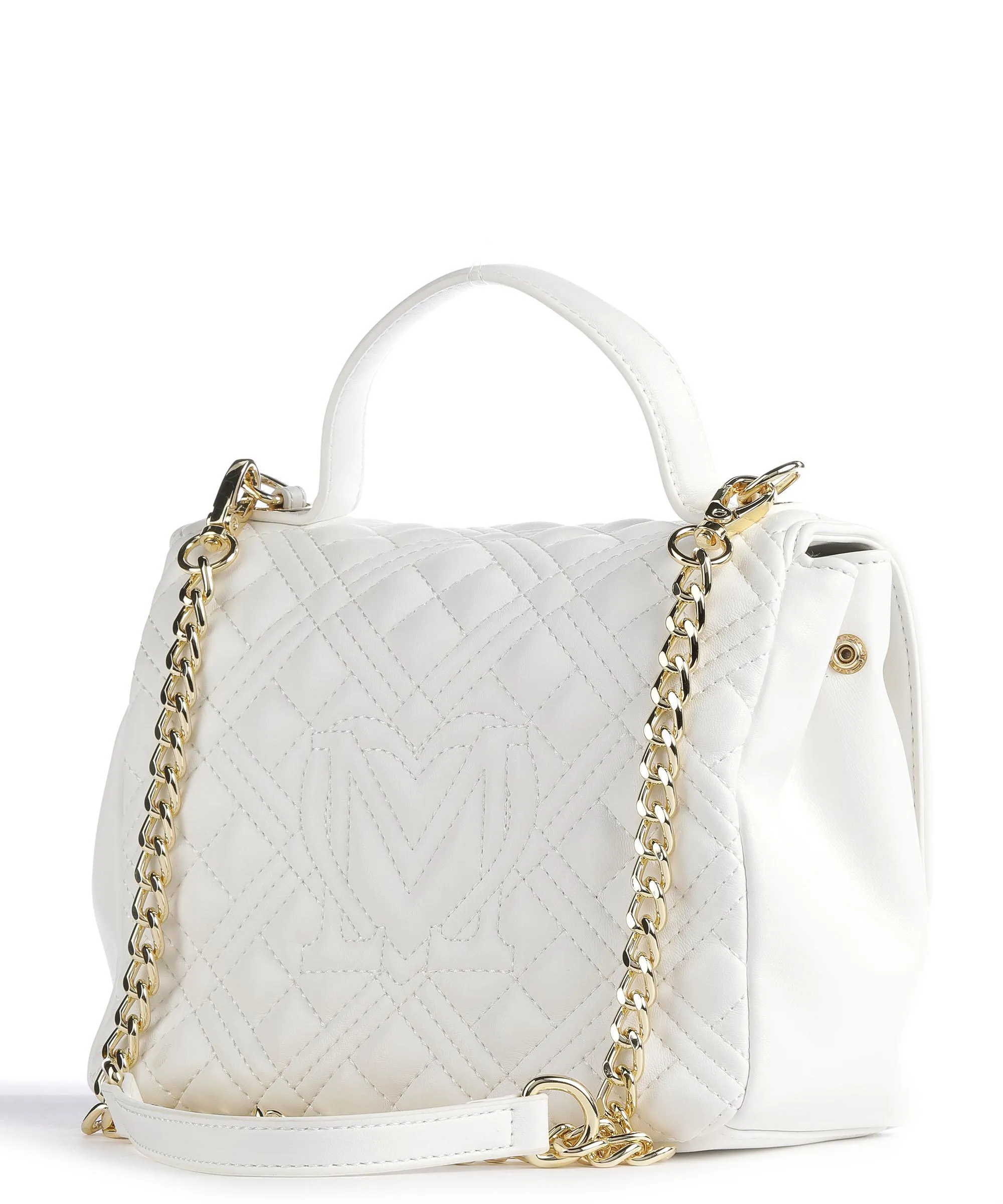  Love Moschino Quilted Borsa a tracolla pelle sintetica bianco  