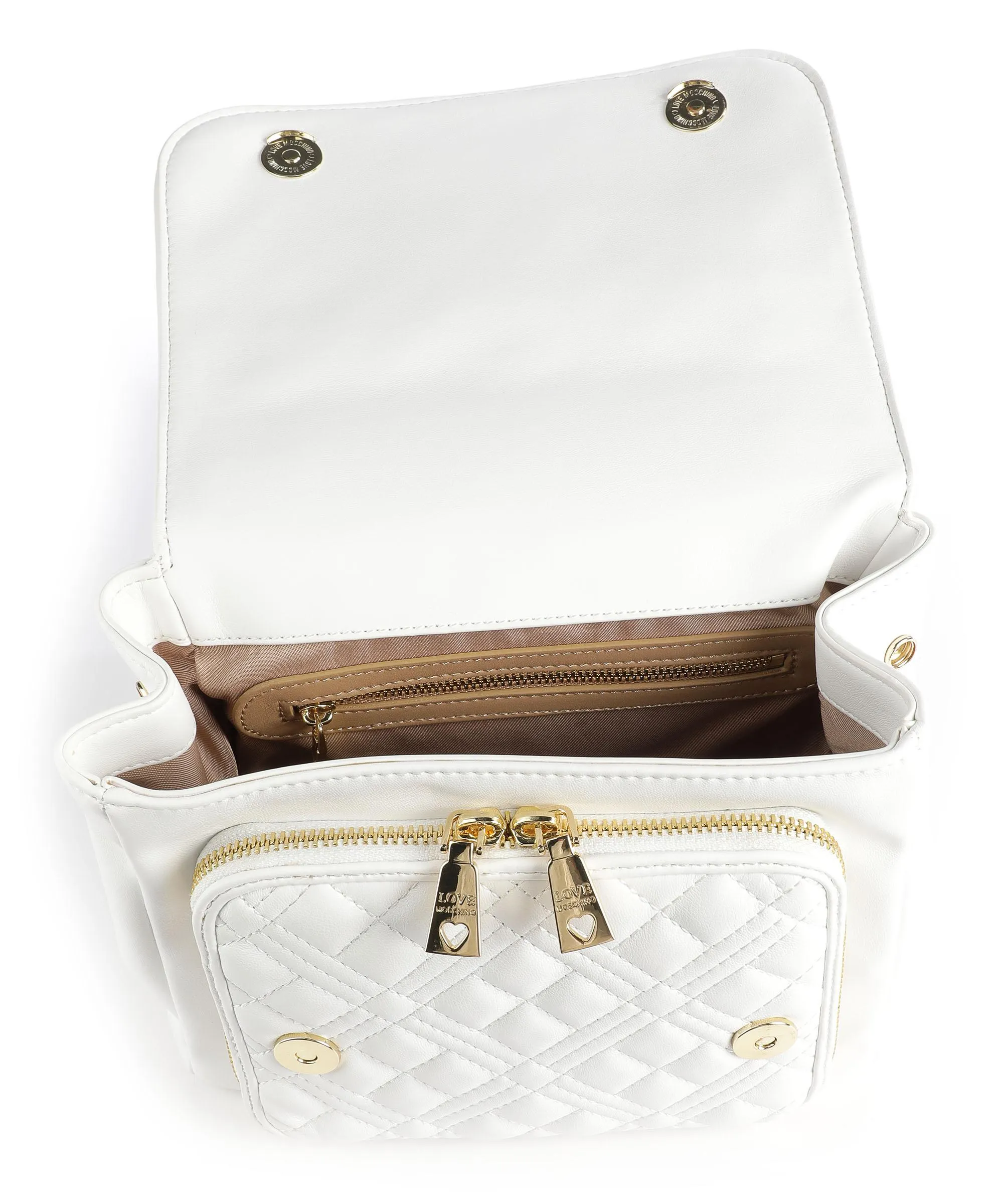  Love Moschino Quilted Borsa a tracolla pelle sintetica bianco  