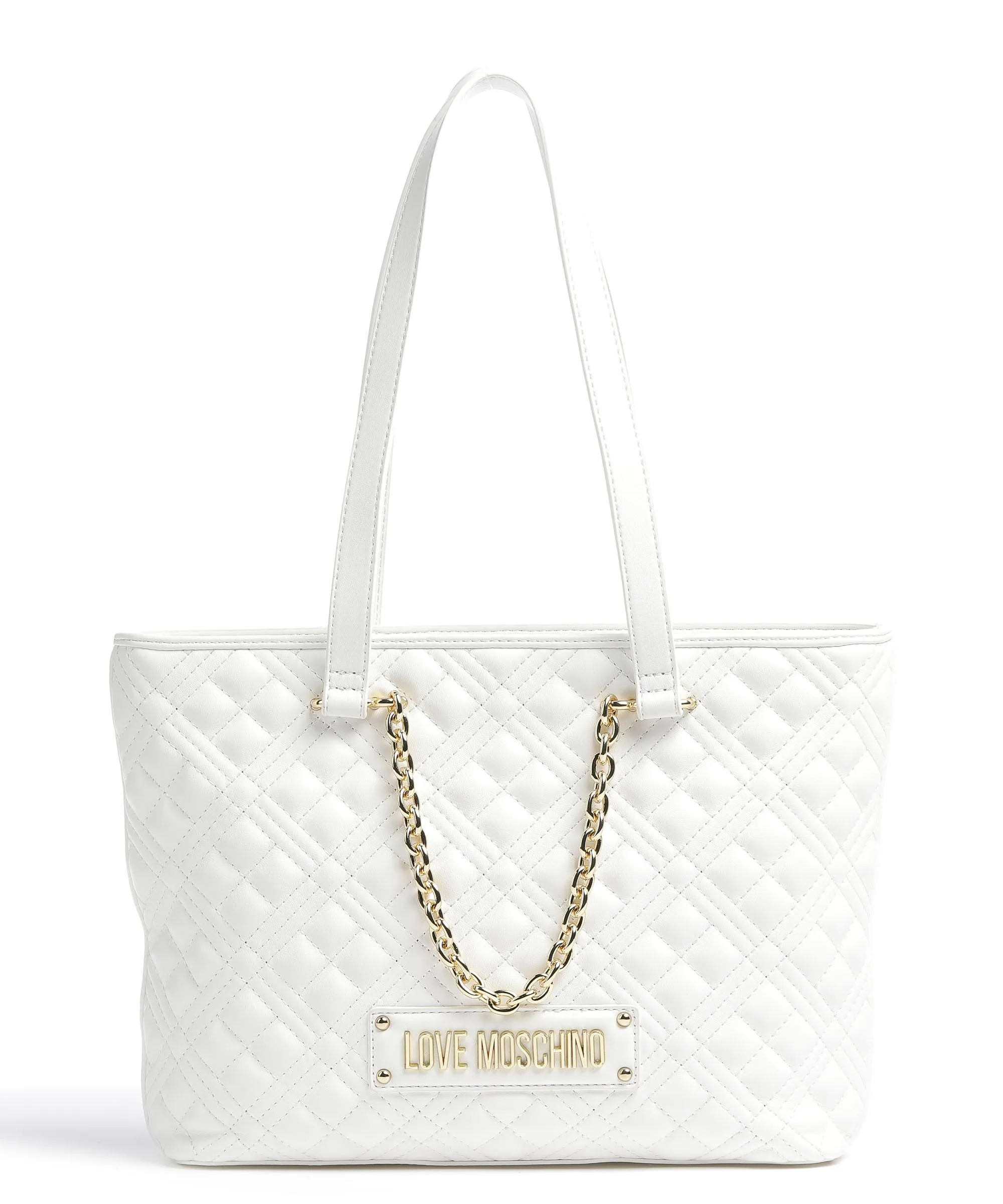  Love Moschino Quilted Borsa shopper pelle sintetica bianco  