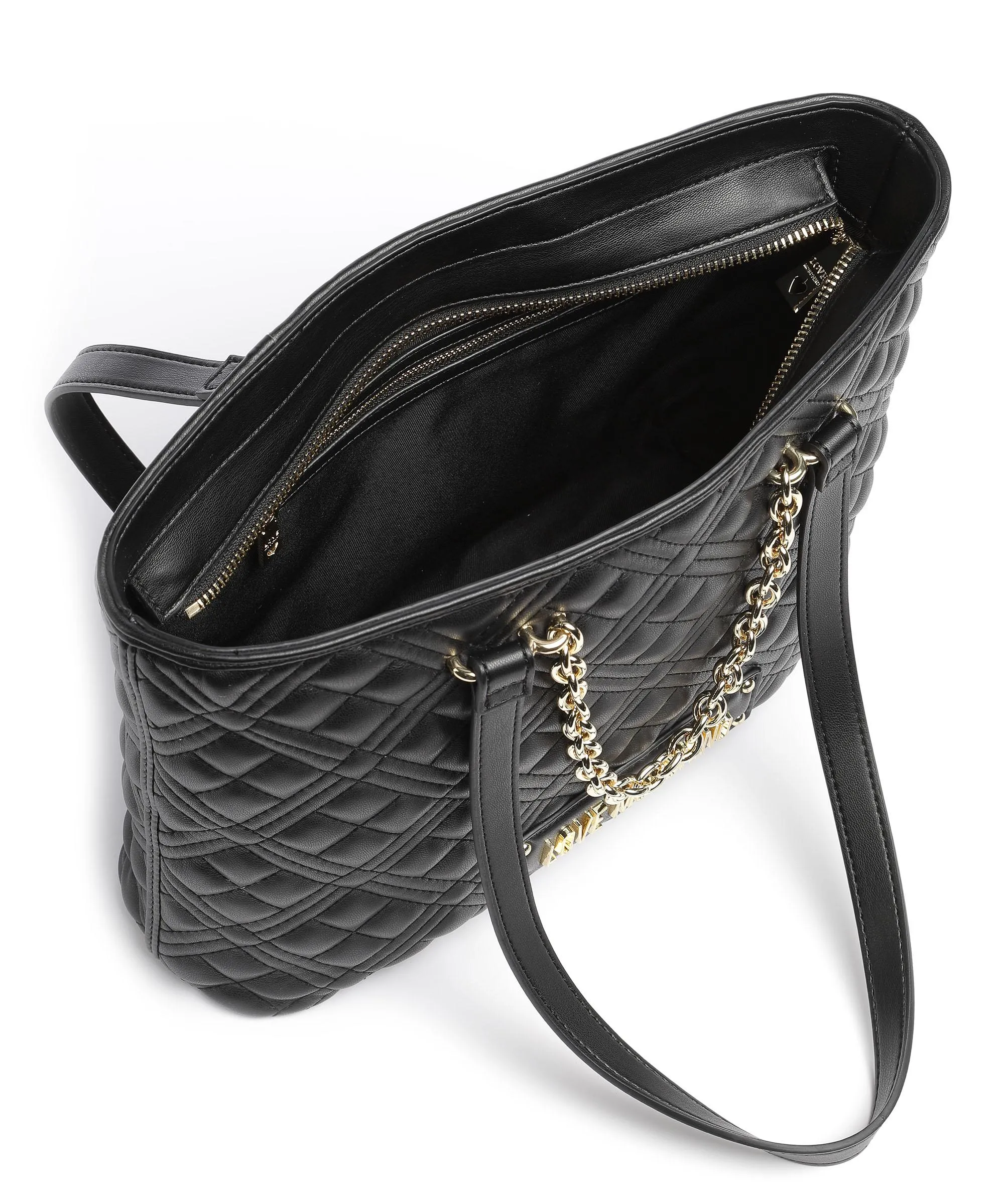  Love Moschino Quilted Borsa shopper pelle sintetica nero  