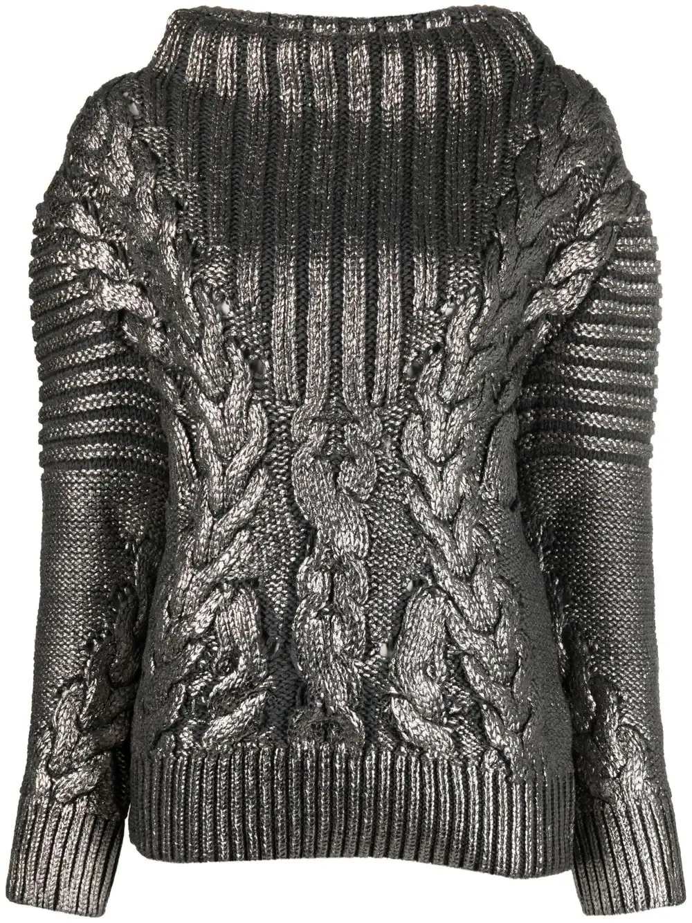 MAGLIA GRIGIA IN LANA A COLLO ALTO