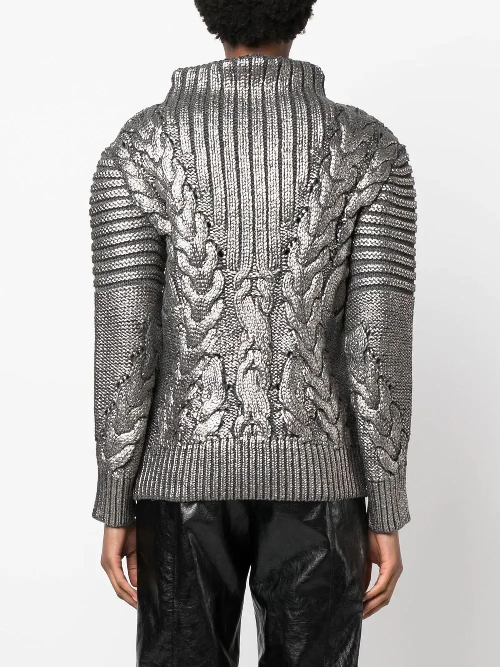 MAGLIA GRIGIA IN LANA A COLLO ALTO