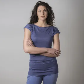 Maglia in Cashmere e Seta Scollo a Barca Ametista