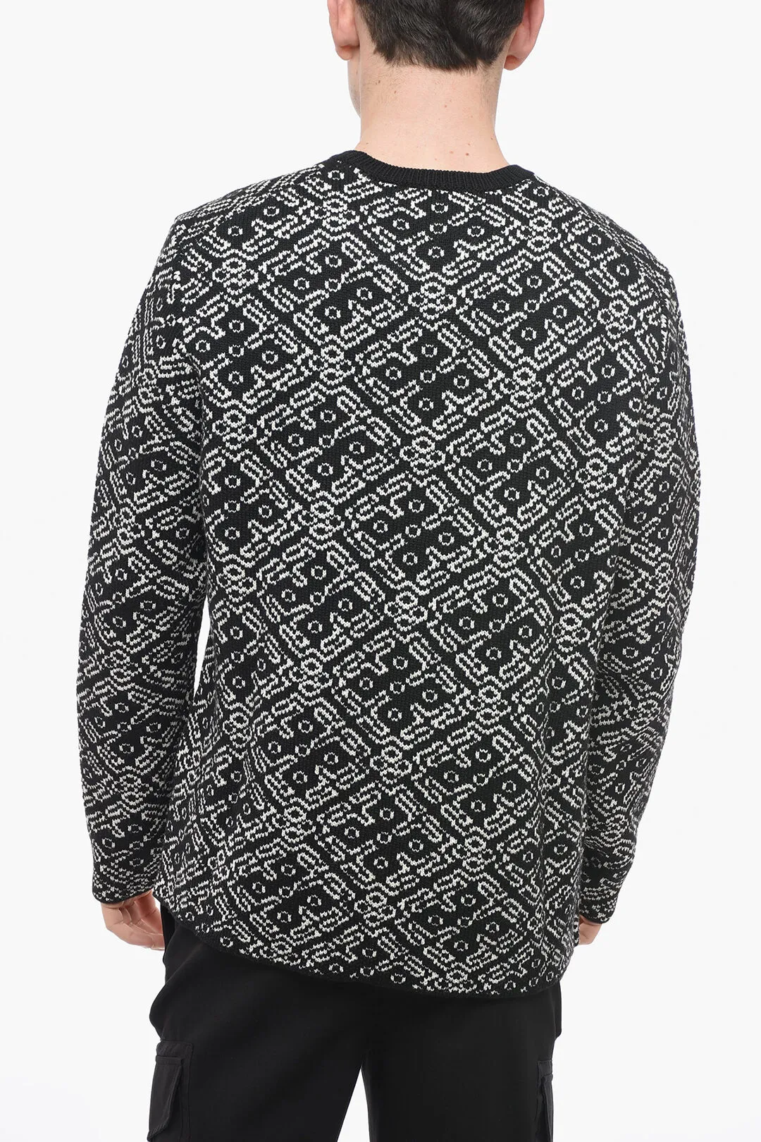 Maglia in Lana ALL OVER CLASSIC con Motivo Geometrico