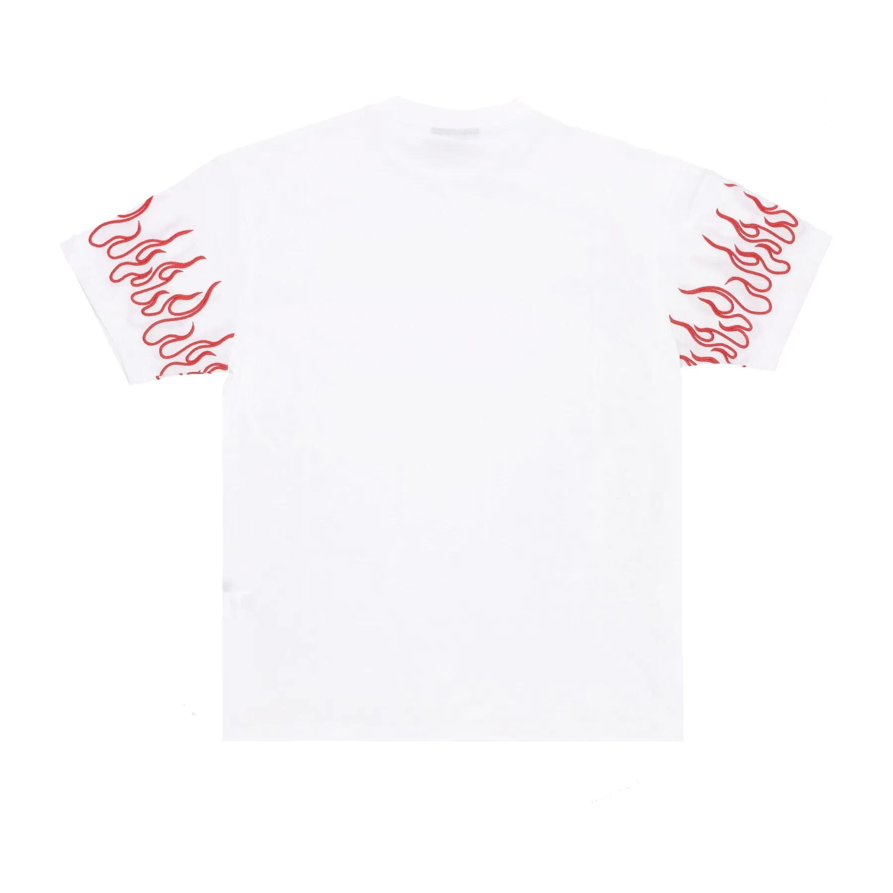 Maglietta Uomo Embroidered Flames Tee White/red