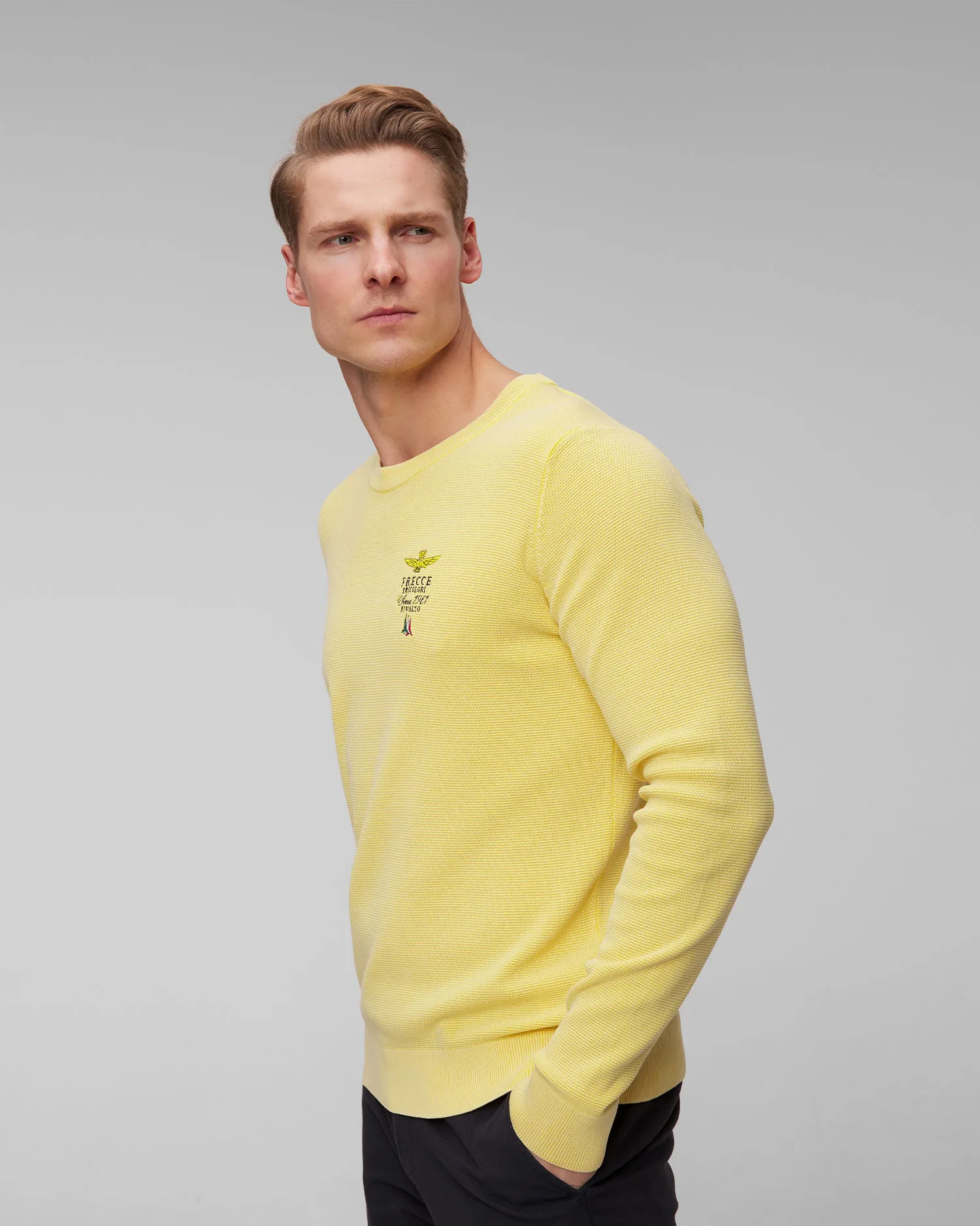 Maglione giallo da uomo Aeronautica Militare 241ma1394l463-57490