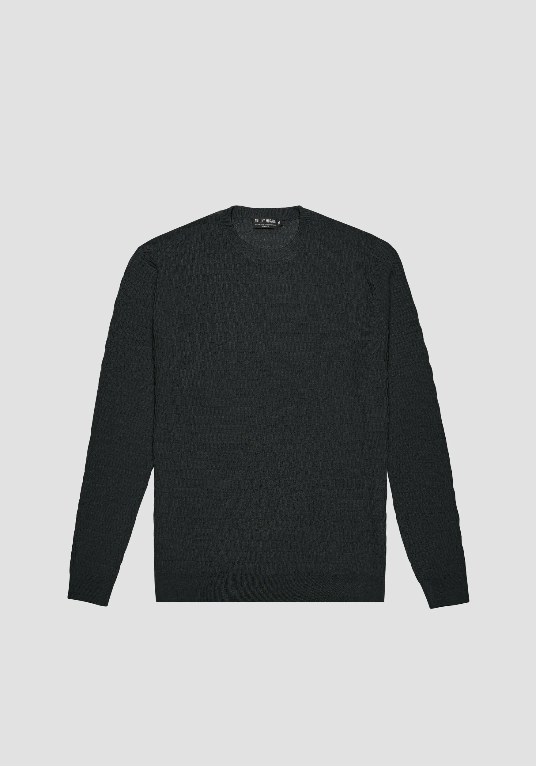 MAGLIONE GIROCOLLO REGULAR FIT MISTO VISCOSA JACQUARD