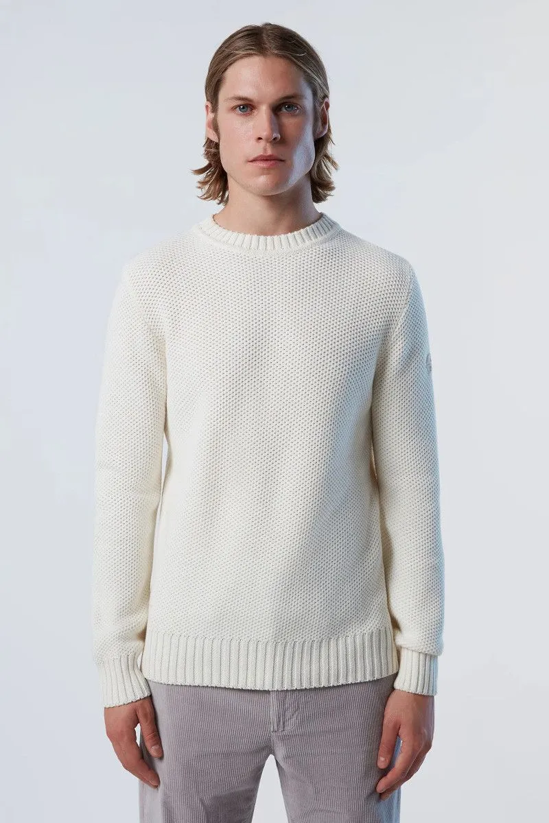 MAGLIONE IN LANA E COTONE UOMO Bianco