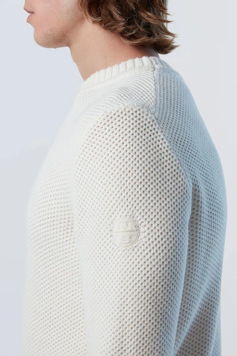 MAGLIONE IN LANA E COTONE UOMO Bianco