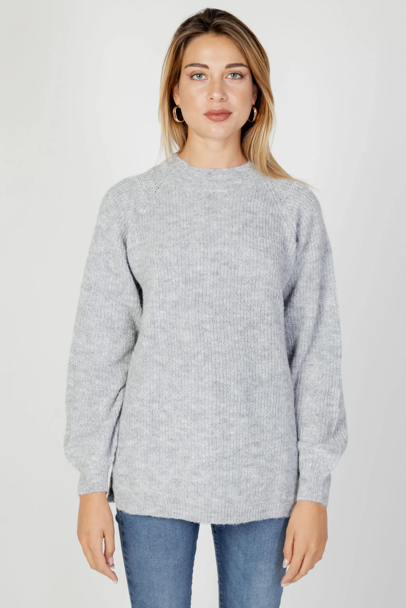 Maglione Jacqueline de Yong jdyesther l/s hn long slit pullover knt Grigio Chiaro