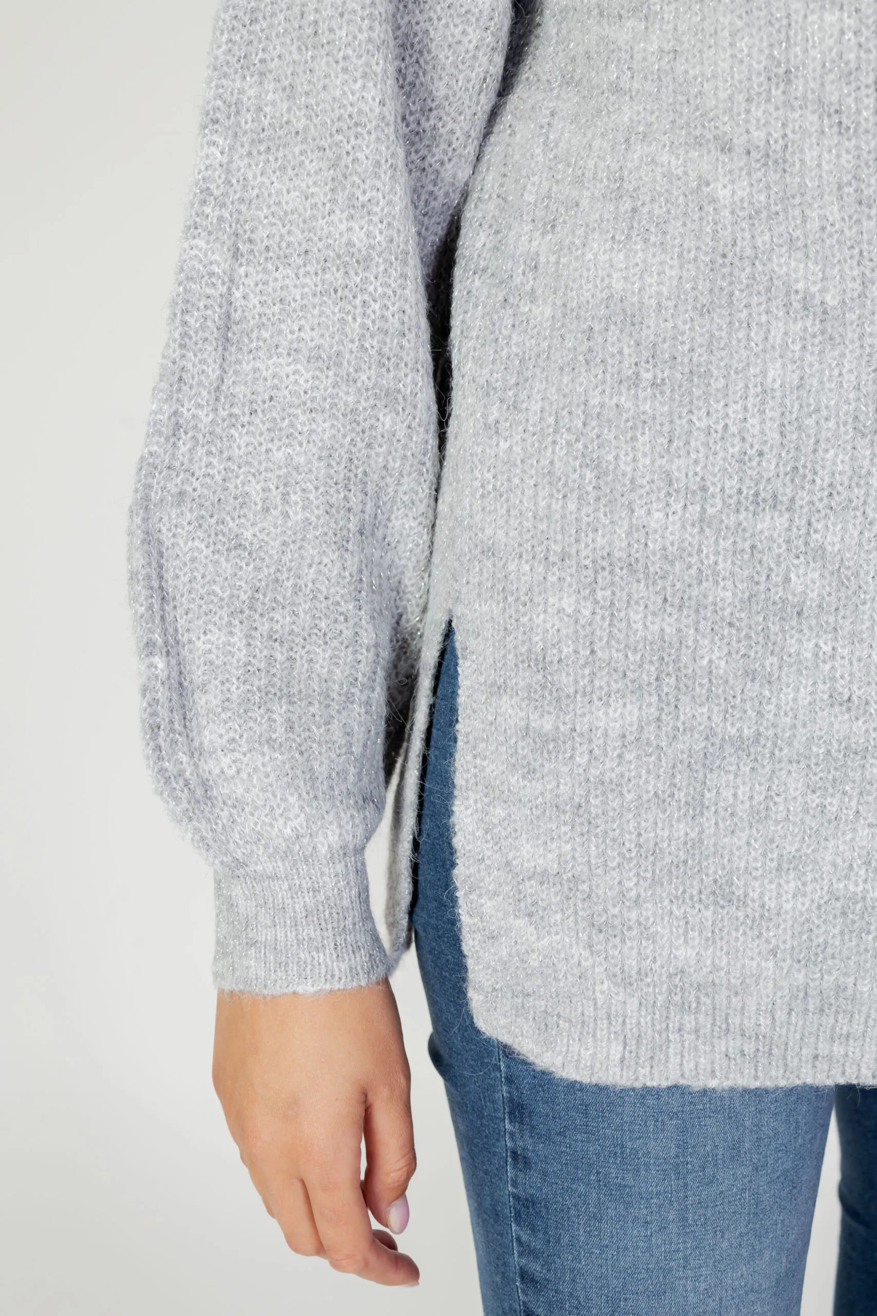 Maglione Jacqueline de Yong jdyesther l/s hn long slit pullover knt Grigio Chiaro