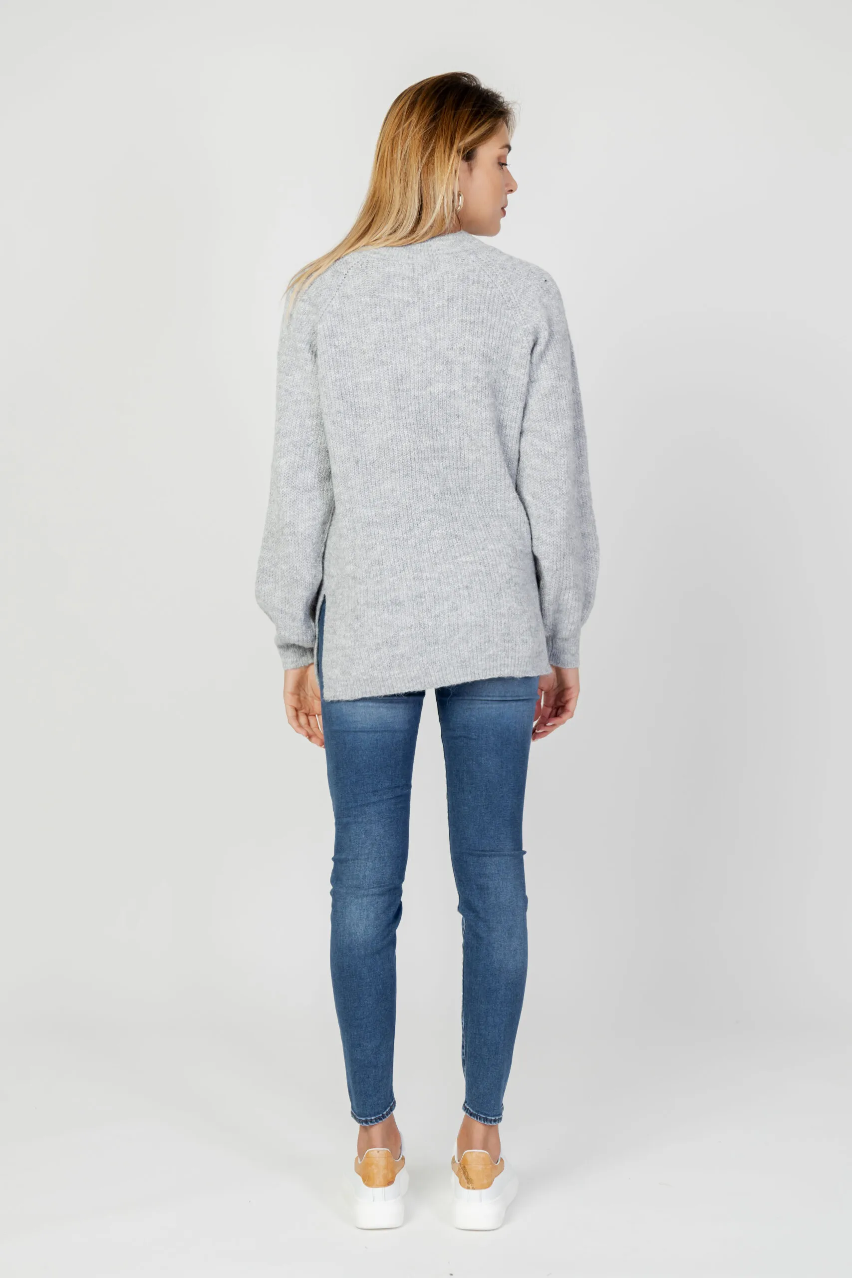 Maglione Jacqueline de Yong jdyesther l/s hn long slit pullover knt Grigio Chiaro