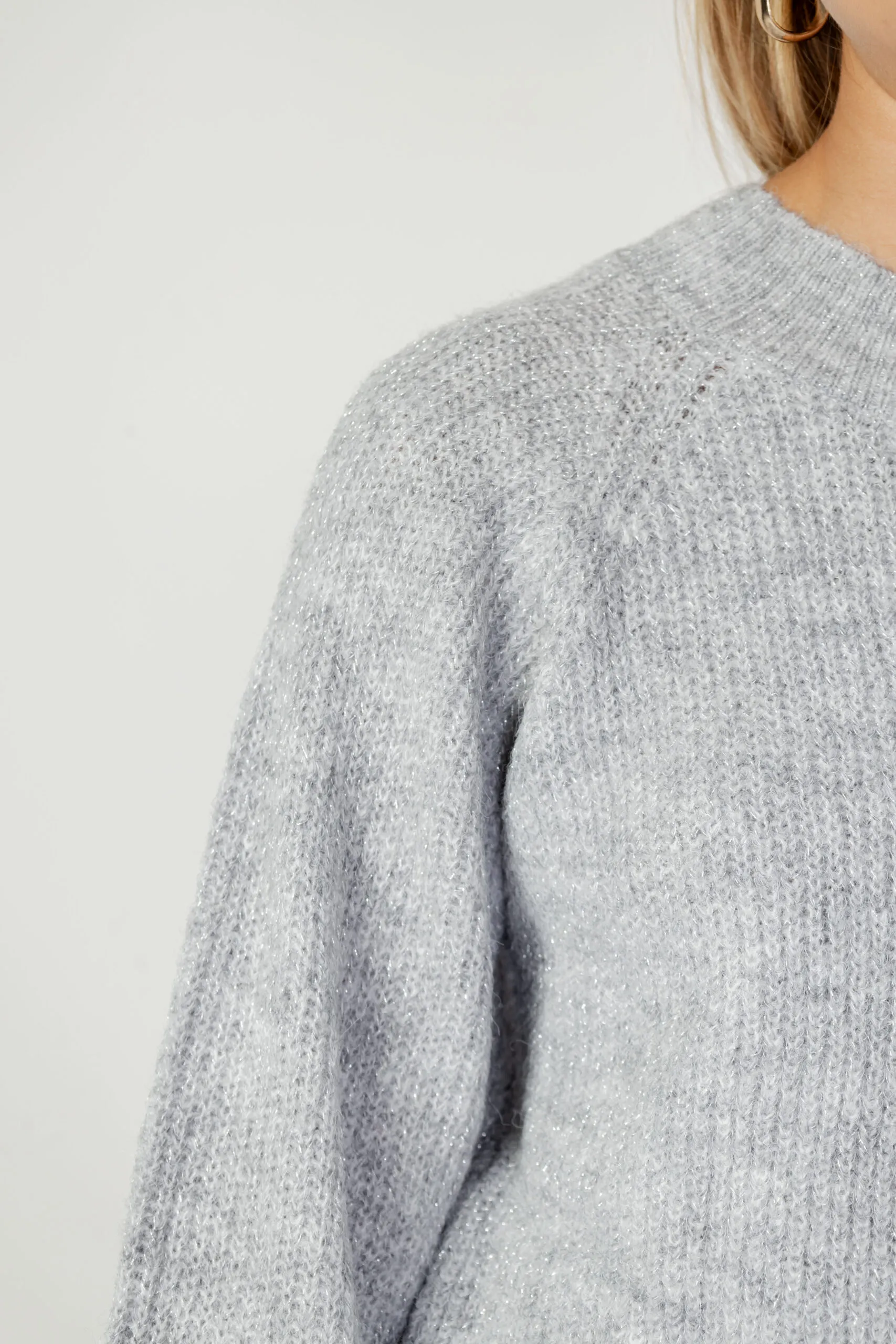 Maglione Jacqueline de Yong jdyesther l/s hn long slit pullover knt Grigio Chiaro