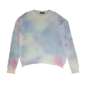 Maglione pullover Donna Autunno Inverno Sciolto Sfumato arcobaleno Scavato Girocollo Top lavorato a maglia