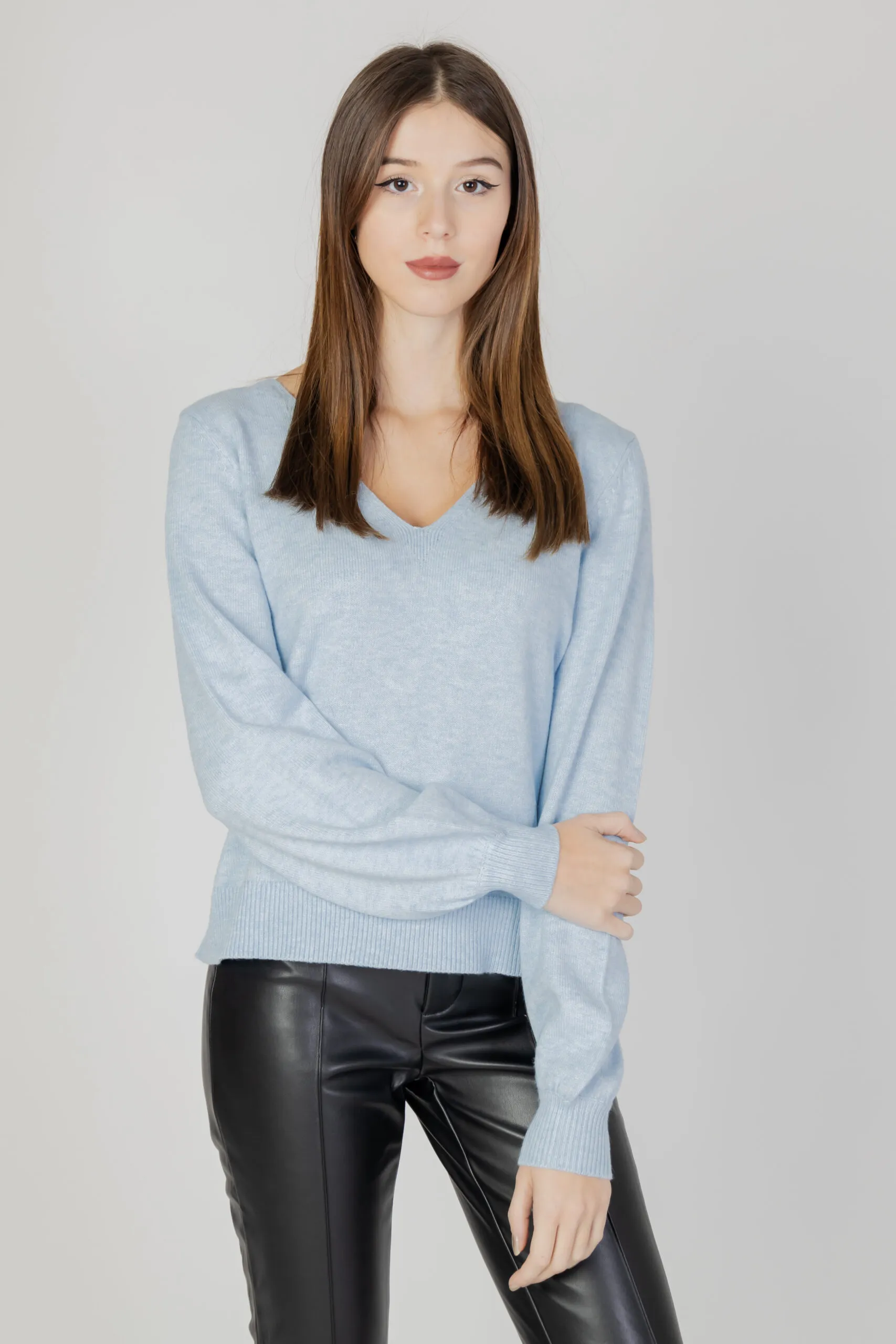 Maglione Vila Clothes VIRIL REV V-NECK L/S KNIT TOP – NOOS Celeste