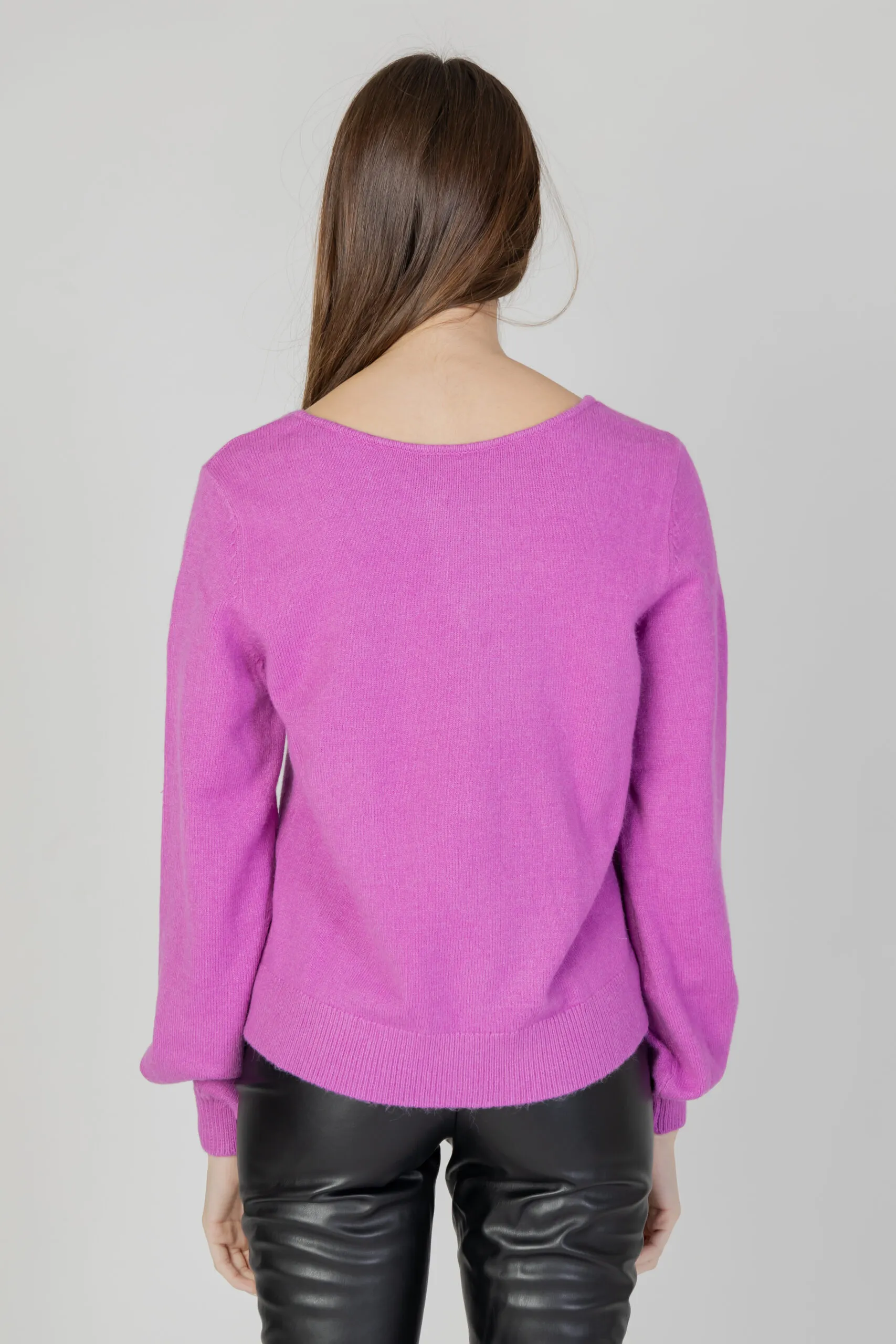 Maglione Vila Clothes VIRIL REV V-NECK L/S KNIT TOP – NOOS Magenta
