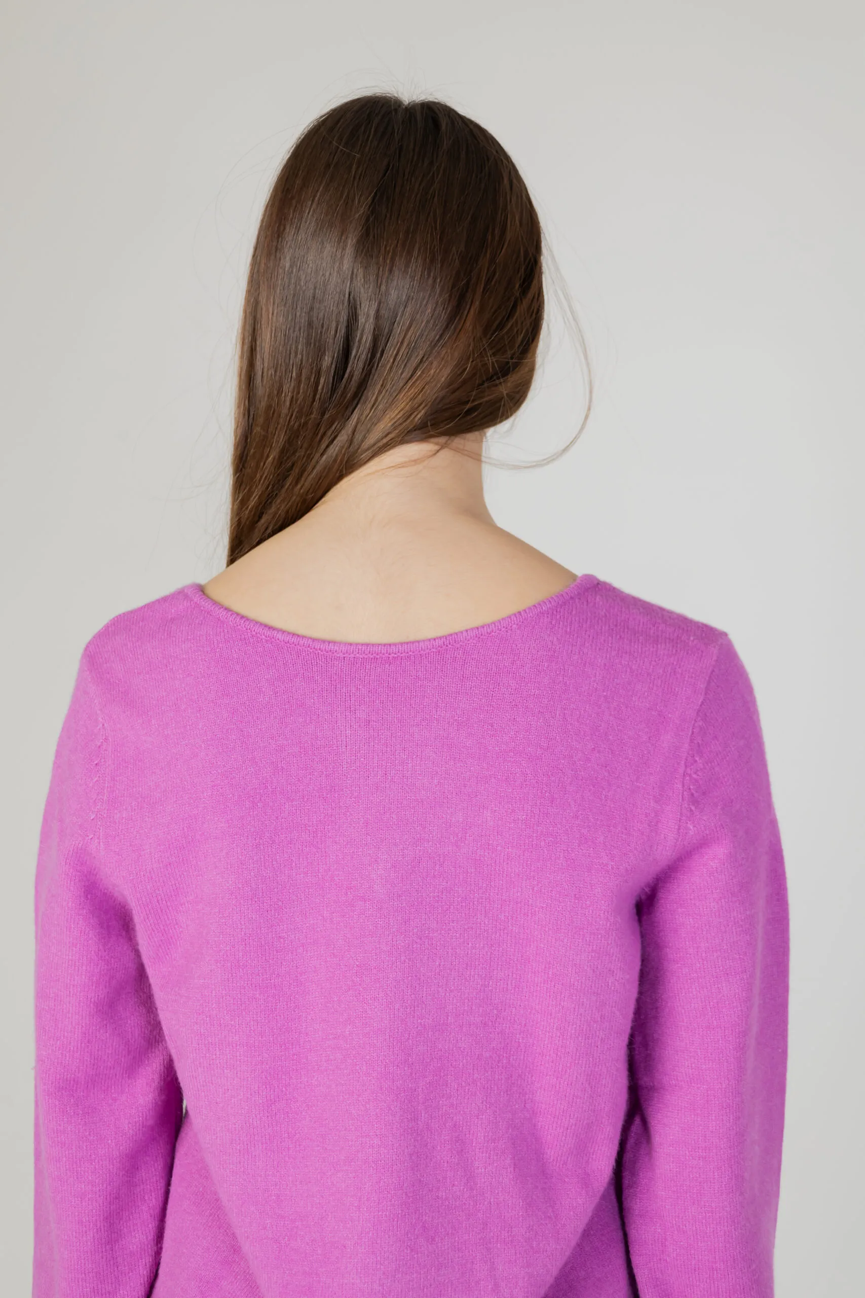 Maglione Vila Clothes VIRIL REV V-NECK L/S KNIT TOP – NOOS Magenta