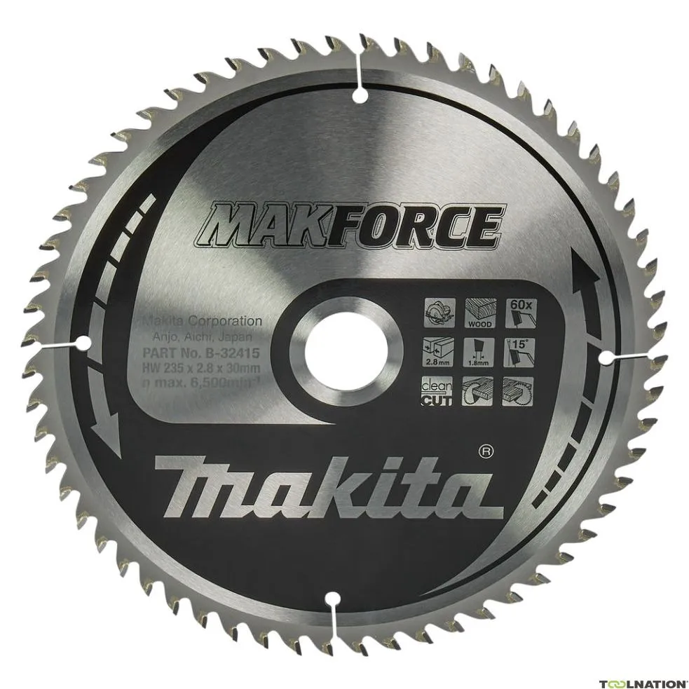 Makita Accessori B-32415 Lama HM per legno 235 x 30/25 x 60T