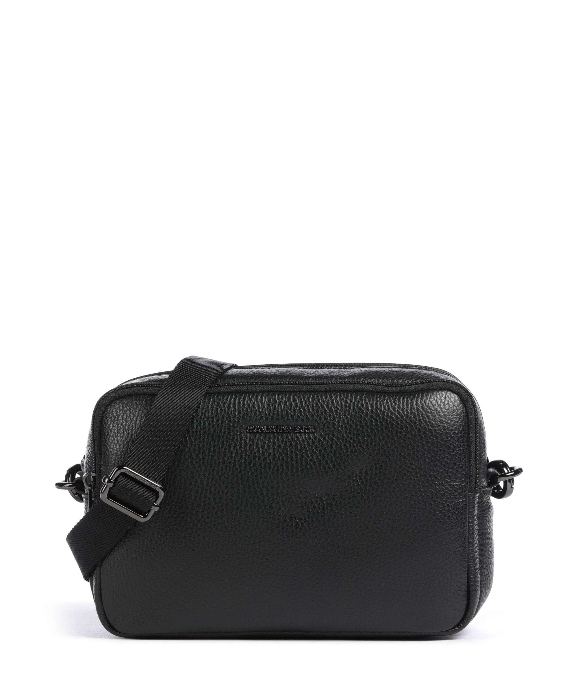 Mandarina Duck Mellow Leather Borsa a tracolla pelle di vitello grana nero  