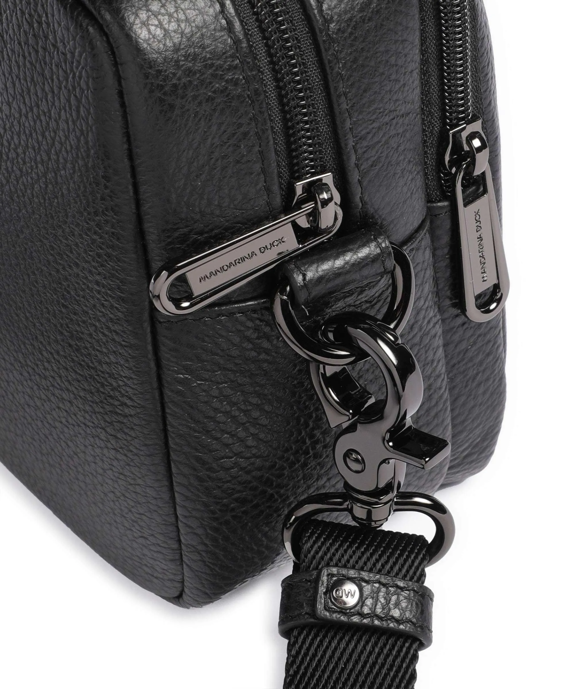  Mandarina Duck Mellow Leather Borsa a tracolla pelle di vitello grana nero  